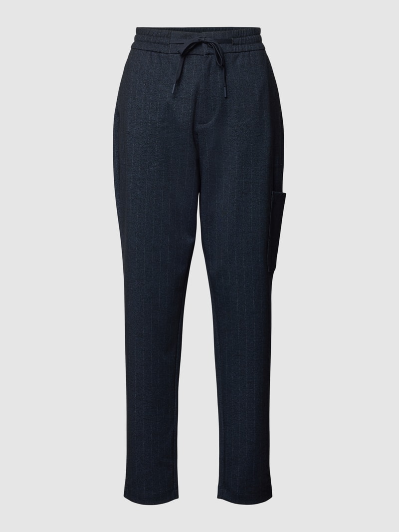 Stoffhose mit Beintasche in marineblau