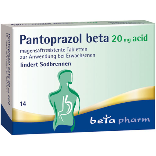 PANTOPRAZOL beta 20 mg acid magensaftres.Tabletten  14 St  Tabletten, magensaftresistent