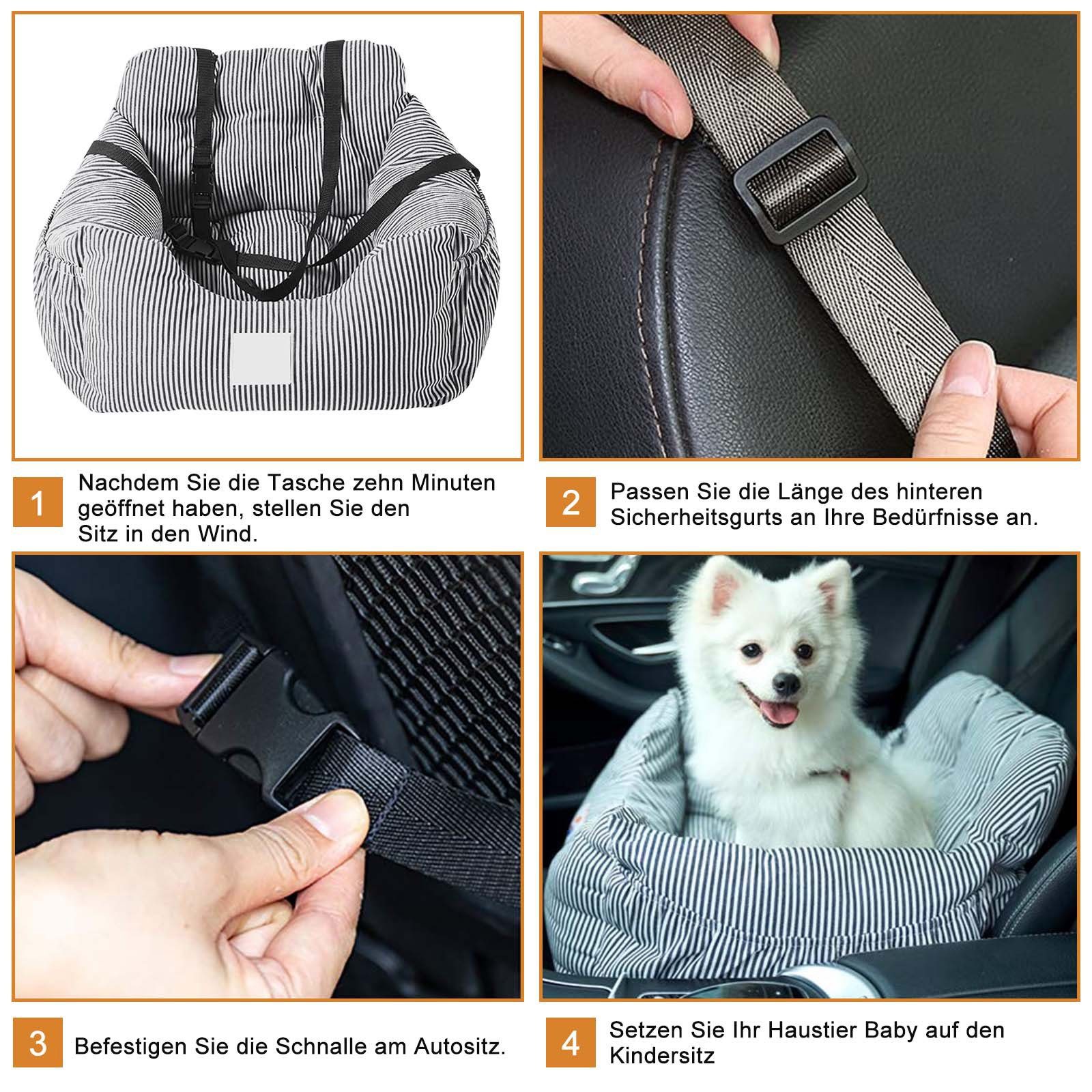 CALIYO Hunde-Autositz Autositz für Hunde, Haustier-Autositz,multifunktionales Hundebett, Oxford-Gewebe, Polypropylen und synthetische Baumwolle, geeignet für alle Arten von Autos, multifunktionales Hundebett