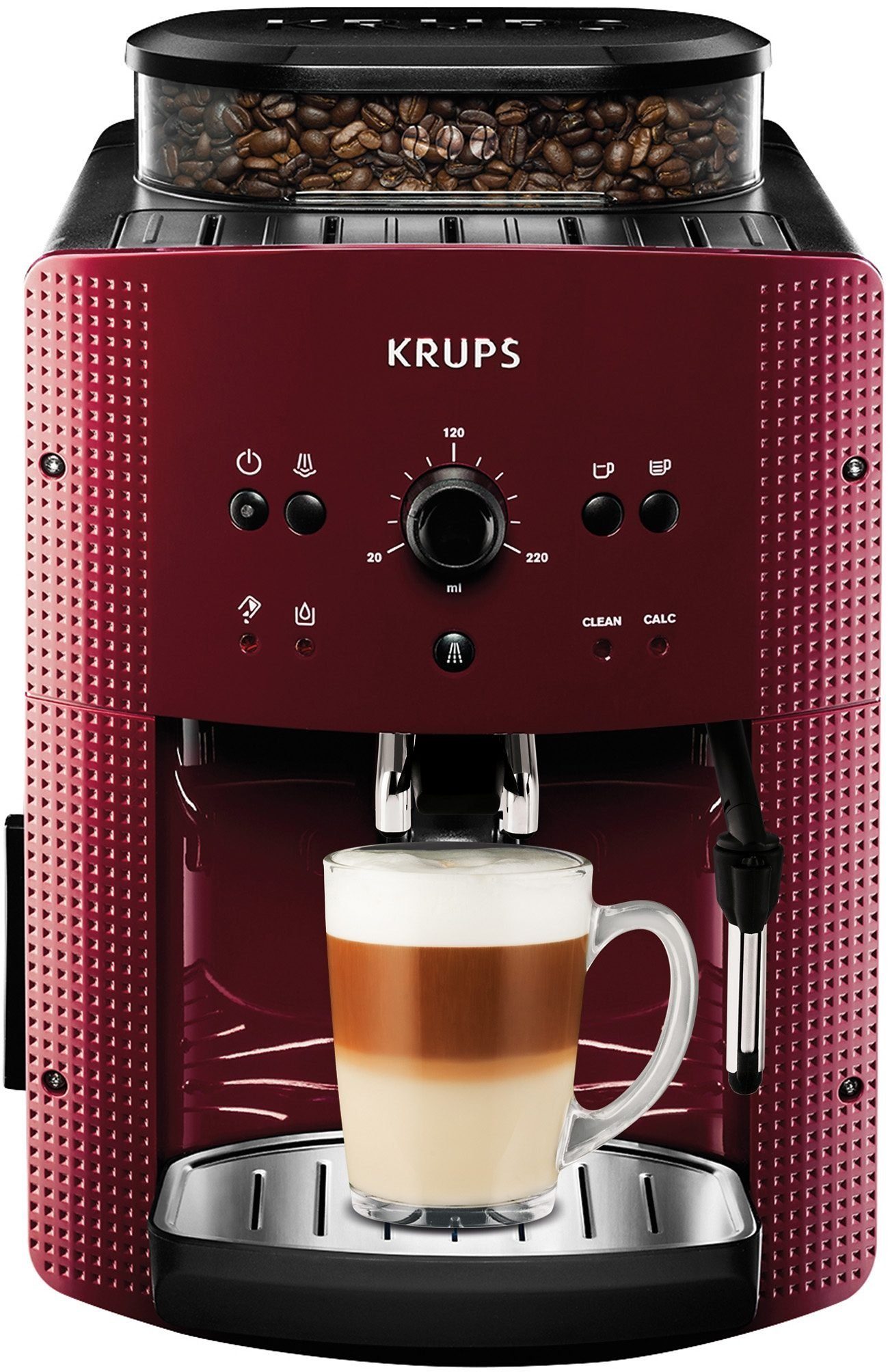 Krups Kaffeevollautomat EA8107 Arabica, 2-Tassen-Funktion, manueller Dampfdüse, 2 voreingestelle Kaffeestärken