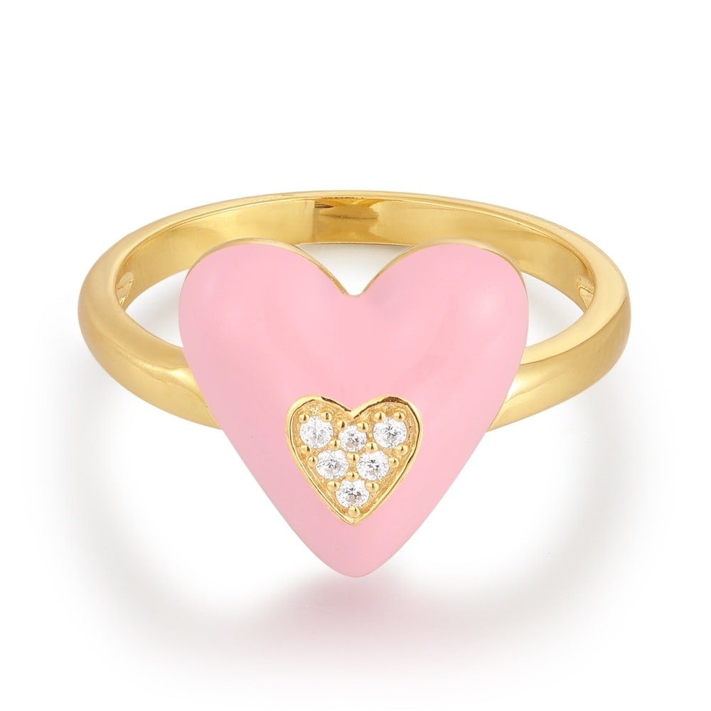 Glanzstücke München Bague Coeur Argent sterling Oxyde de zirconium (CZ) en Or jaune Bague