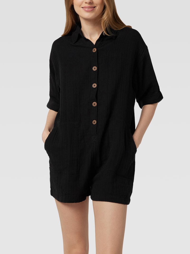 Playsuit mit Eingrifftaschen in schwarz