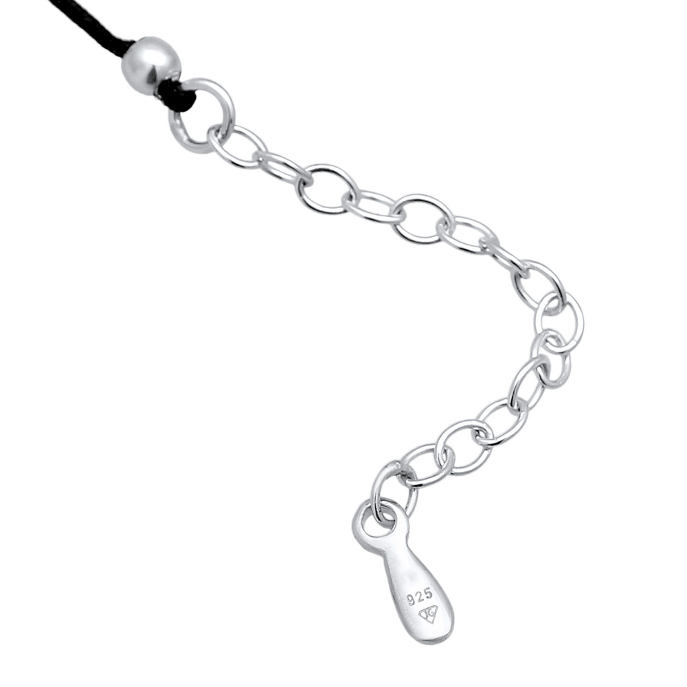 Elli Elli Collier Femmes choker en nylon avec cristal en argent sterling 925 collier