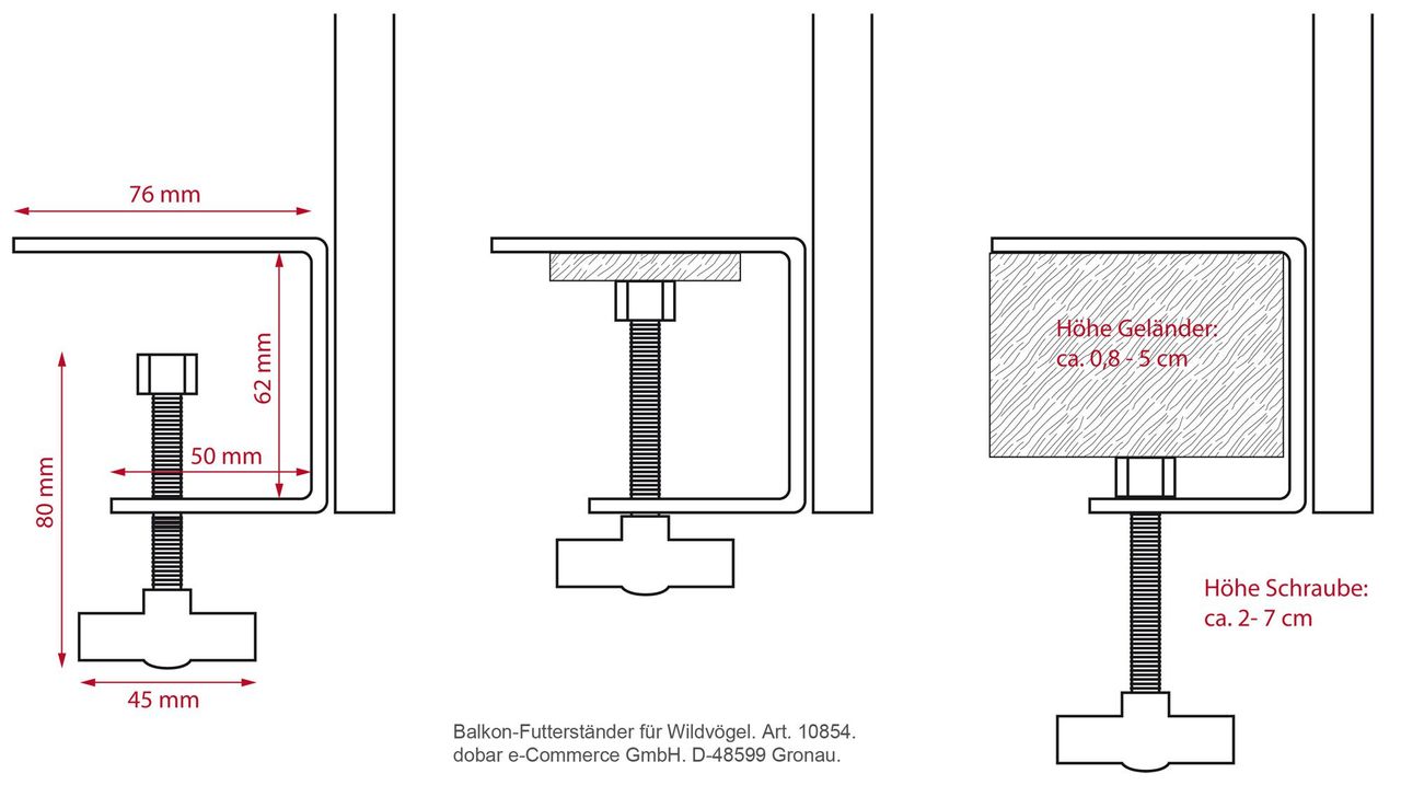 dobar Metall-Balkonhalter für Wildvögel