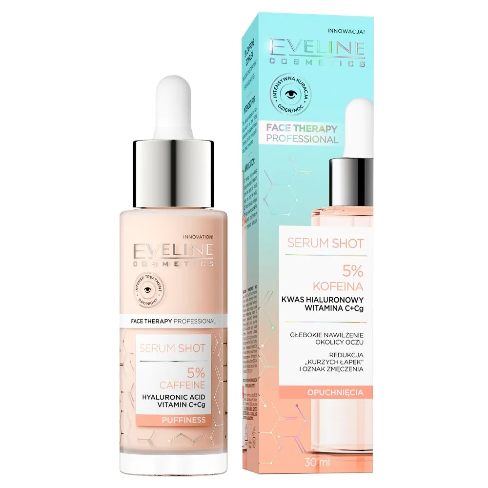„Eveline Serum Shot“ – energizuojanti procedūra su 5 % kofeino kompleksu odai aplink akis.