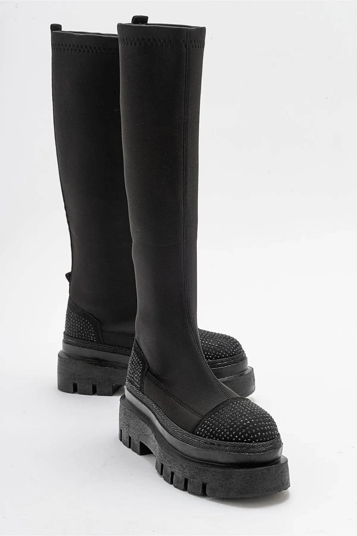 LuviShoes  ALBERT Black Stone Damenstiefel