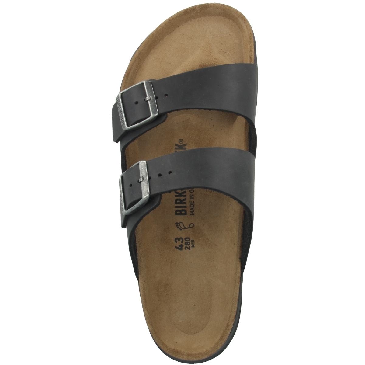 Birkenstock Arizona CT geöltes Nubukleder normal Sandale schwarz