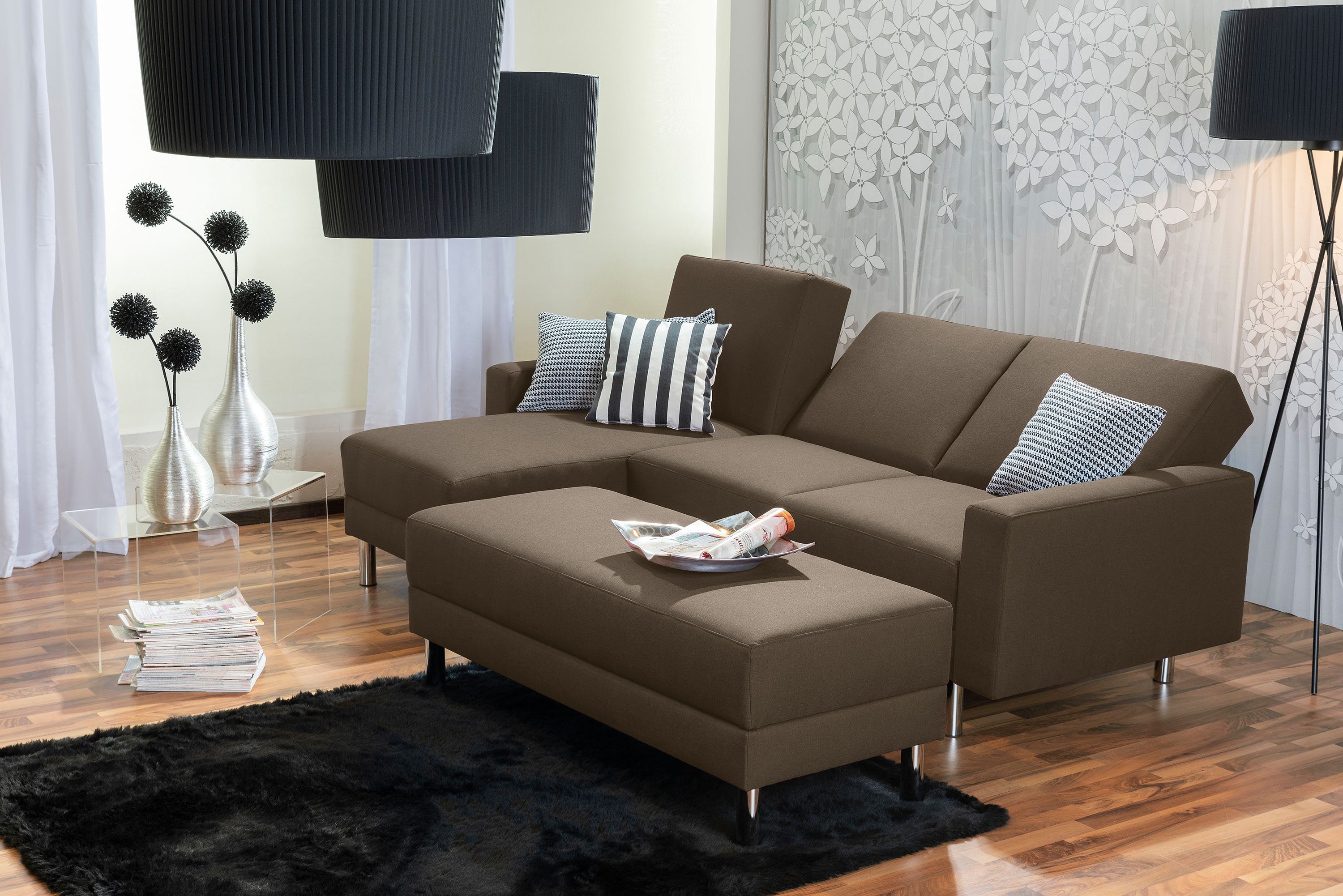 Max Winzer® Loungesofa Just Fashion Funktionssofa Flachgewebe sahara, 1 Stück, Made in Germany