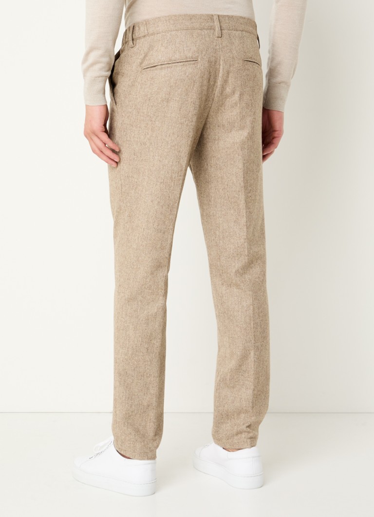 Profuomo Slim fit hlače od mješavine vune s bočnim džepovima