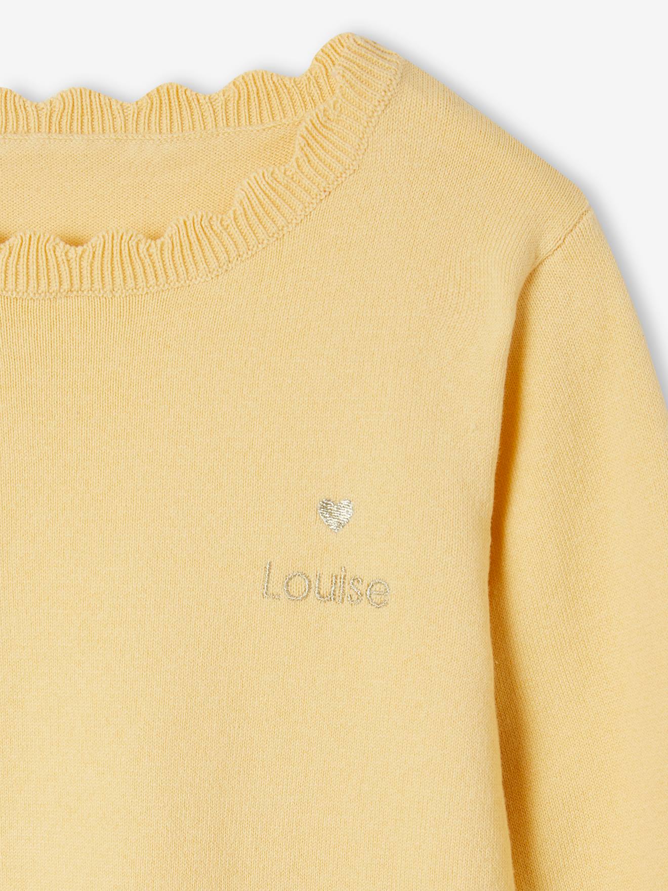 Vertbaudet Personalisierbarer Mädchen Pullover BASIC Oeko-Tex - aprikose