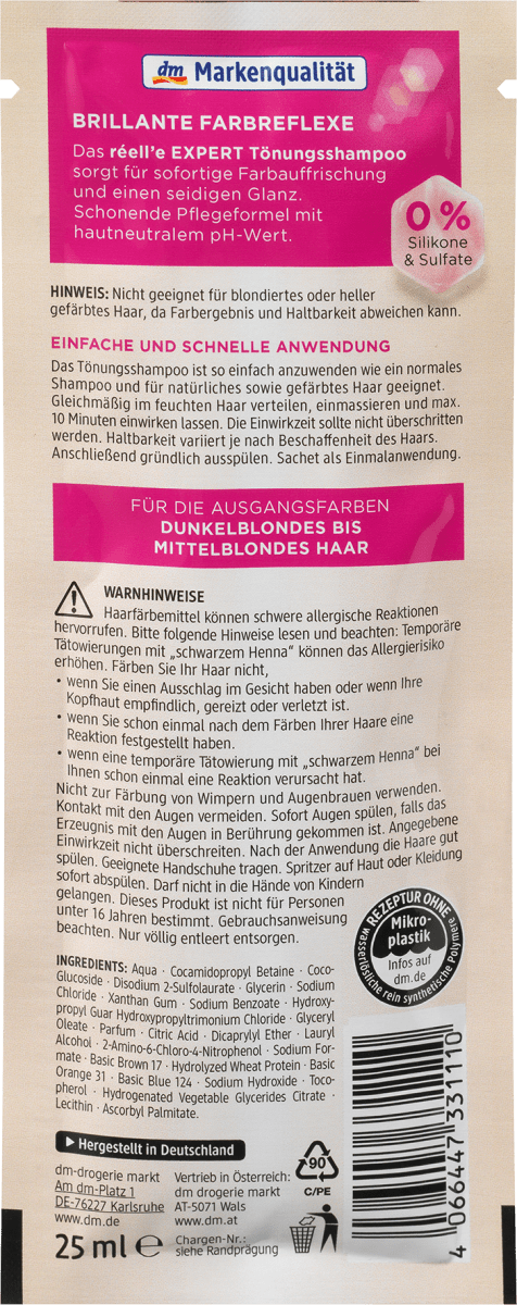 Tönungsshampoo 8.41 Kupfer, 25 ml