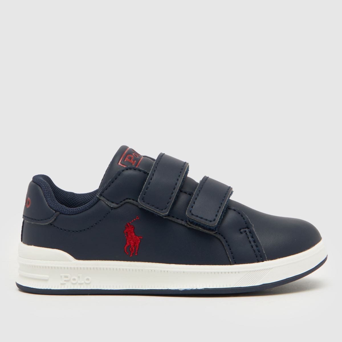 Polo Ralph Lauren marinblå & röda Heritage Court II v Pojkar Småbarnsskor