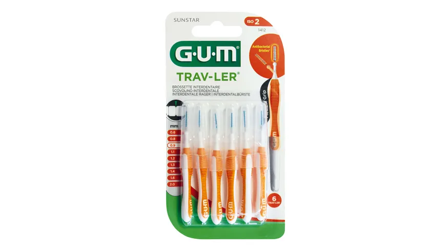 GUM® TRAV-LER® Interdentalbürsten 0,9 mm orange