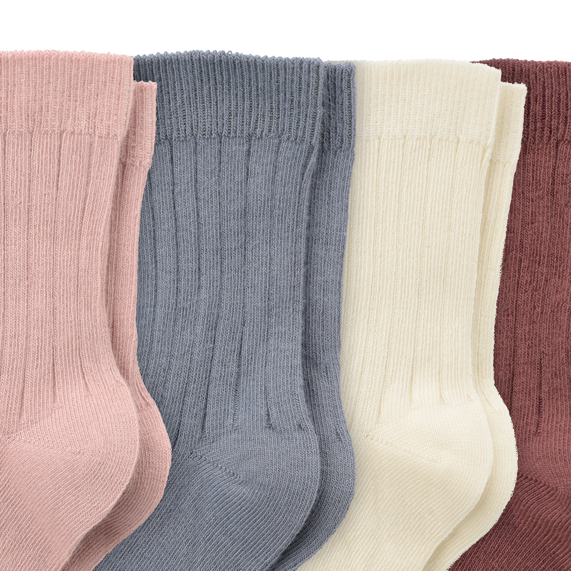 4 Paar Kinder Socken mit Rippstruktur