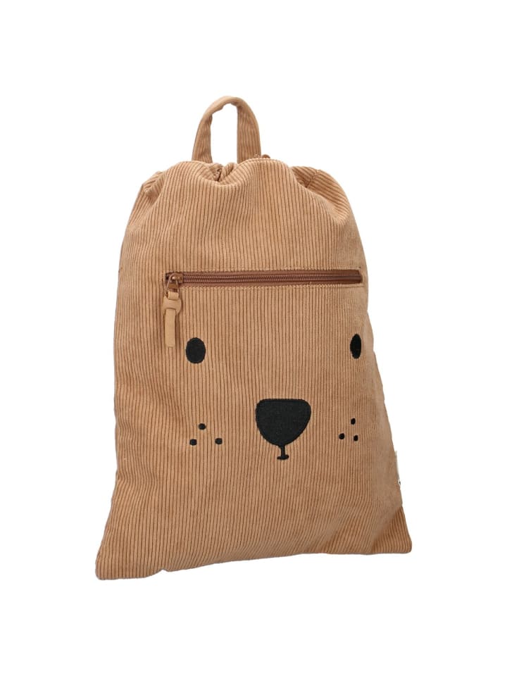 COFI 1453 Kidzroom Sportbeutel „Beary Excited“ – Cord-Turnbeutel in Braun günstig kaufen 32 cm