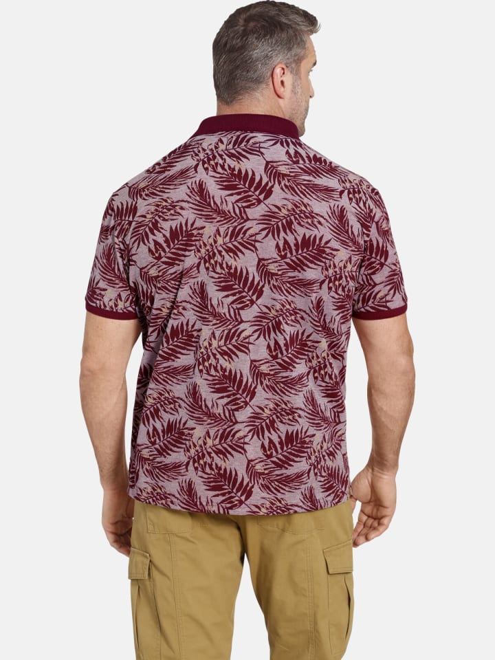 Charles Colby Poloshirt EARL ANGUS in rot gemustert günstig kaufen