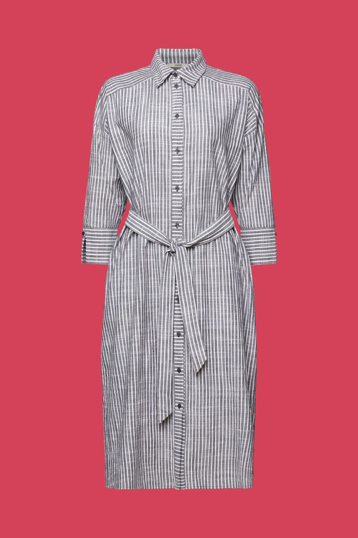 Hemdblusenkleid mit Gürtel, 100 % Baumwolle