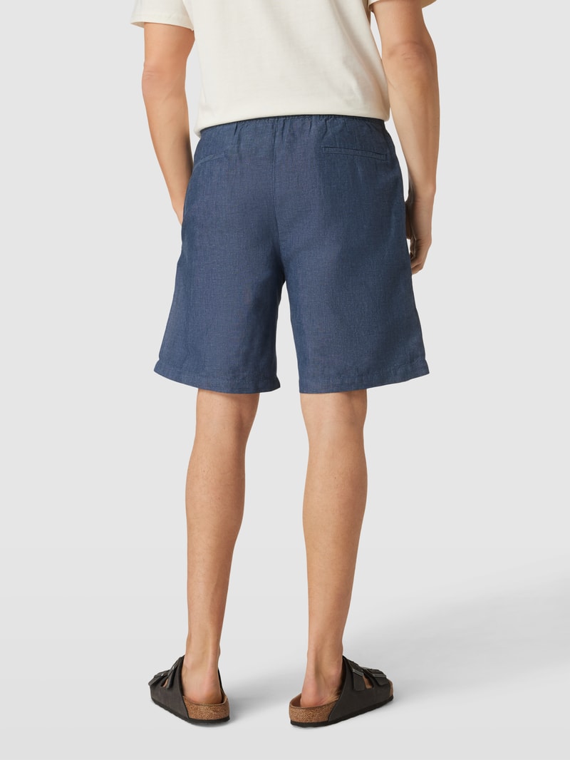 Shorts mit Bundfalten Modell 'alfonso' in marineblau