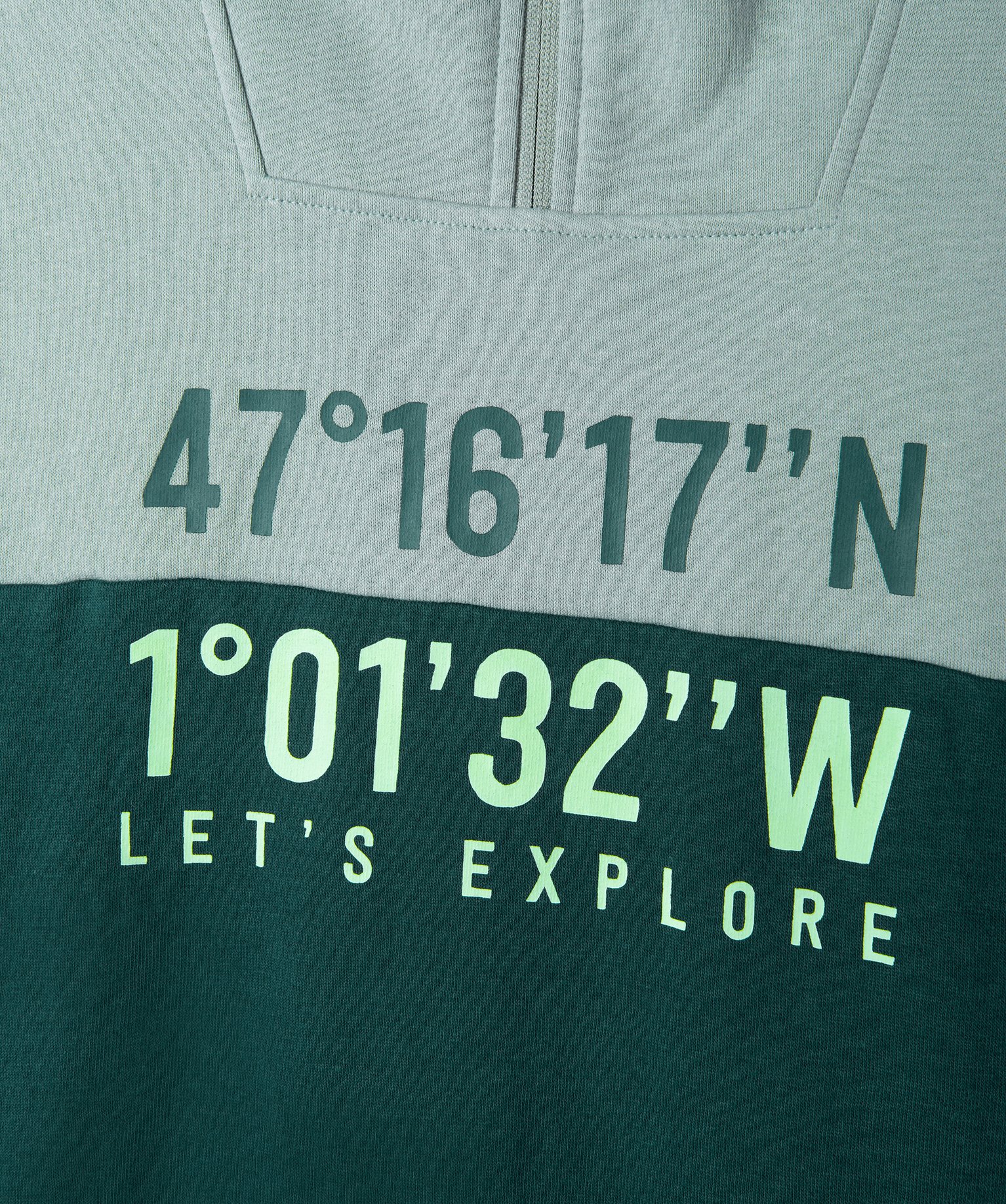Sweat Garçon en molleton avec col zippé et capuche vert | GEMO
