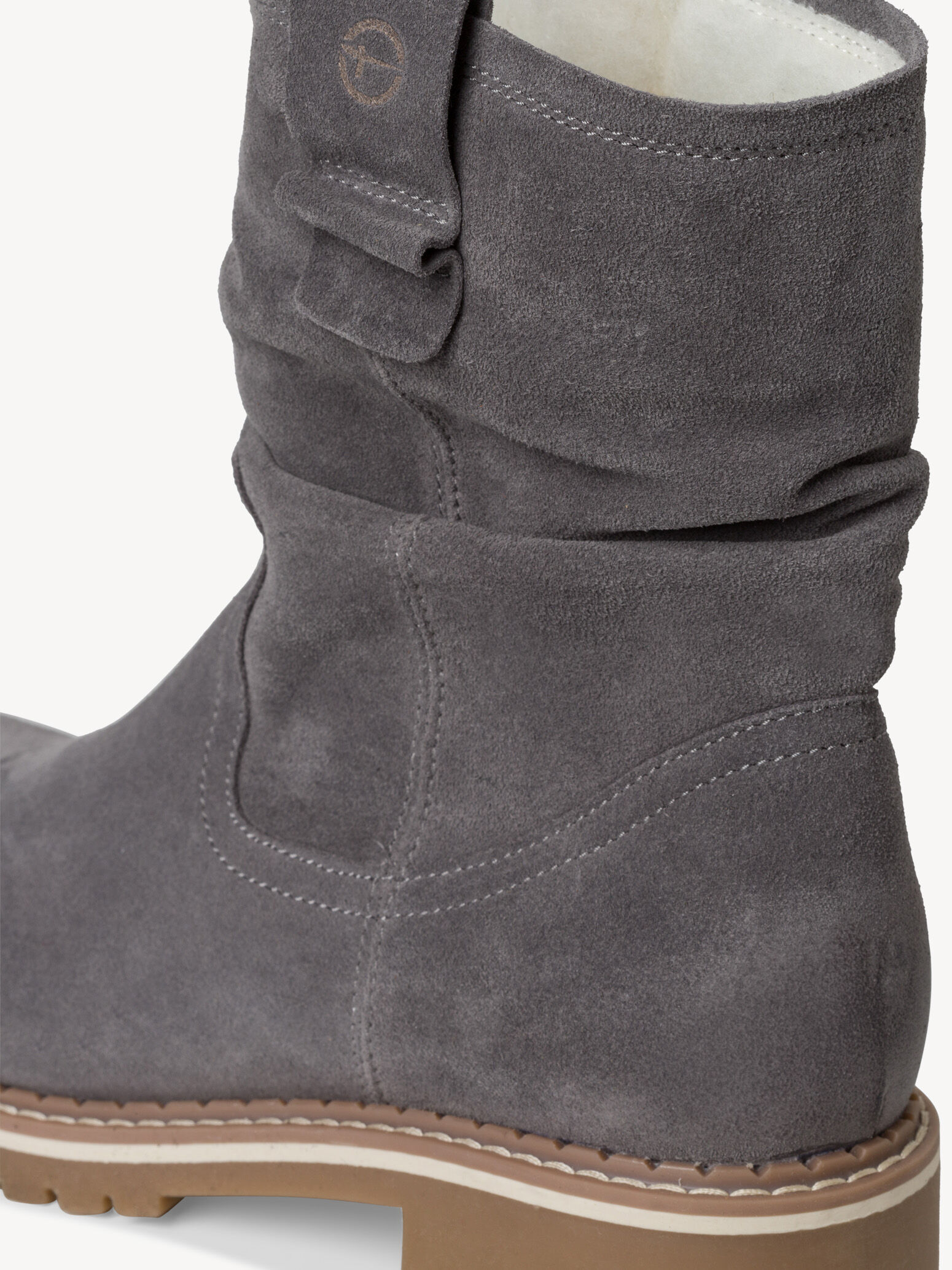 Bottine en cuir - gris doublure chaude