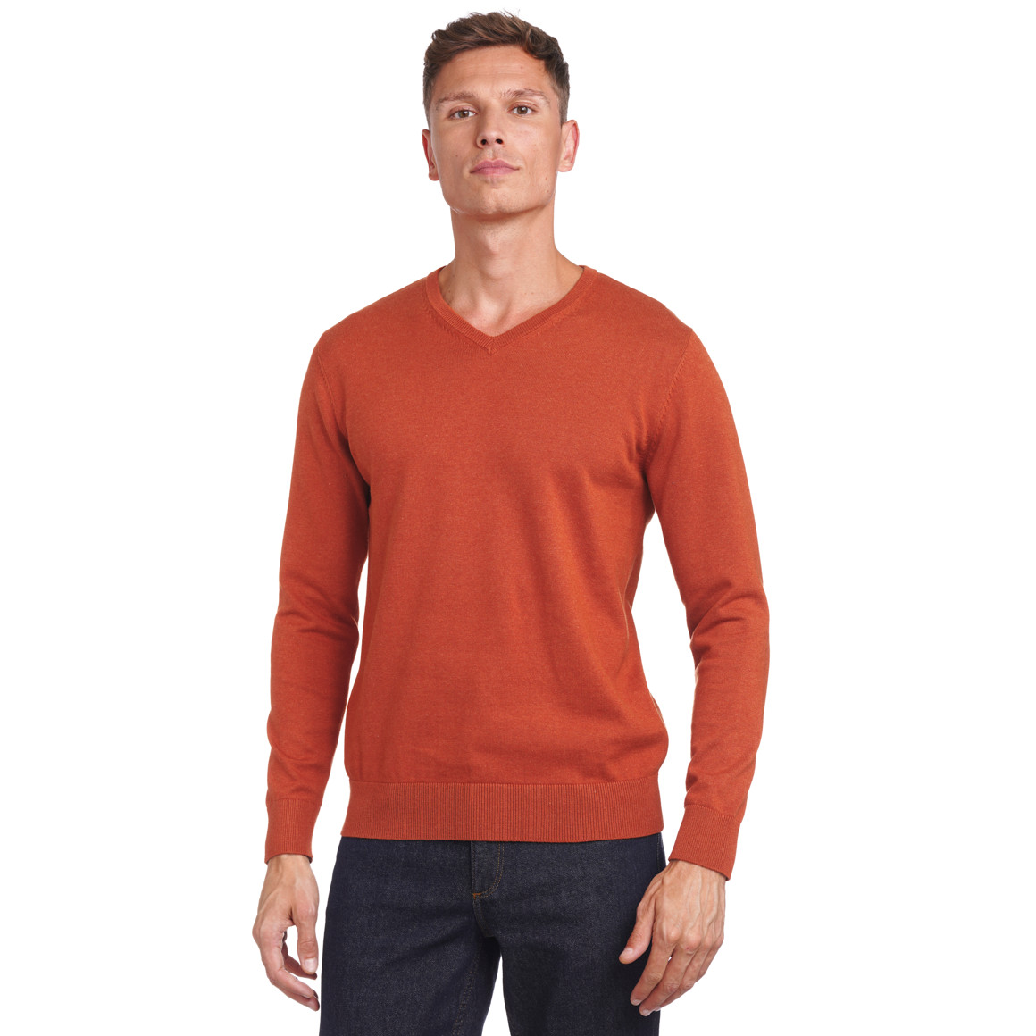 Herren Feinstrickpullover mit V-Ausschnitt
