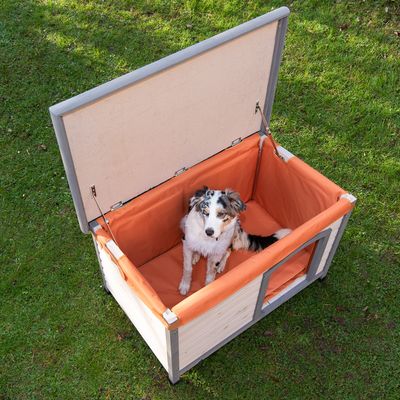Spar-Komplettset: Trixie Natura Flachdach-Hundehütte Classic mit Isolierung