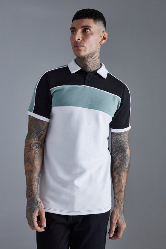 Tall Slim-Fit Colorblock Poloshirt