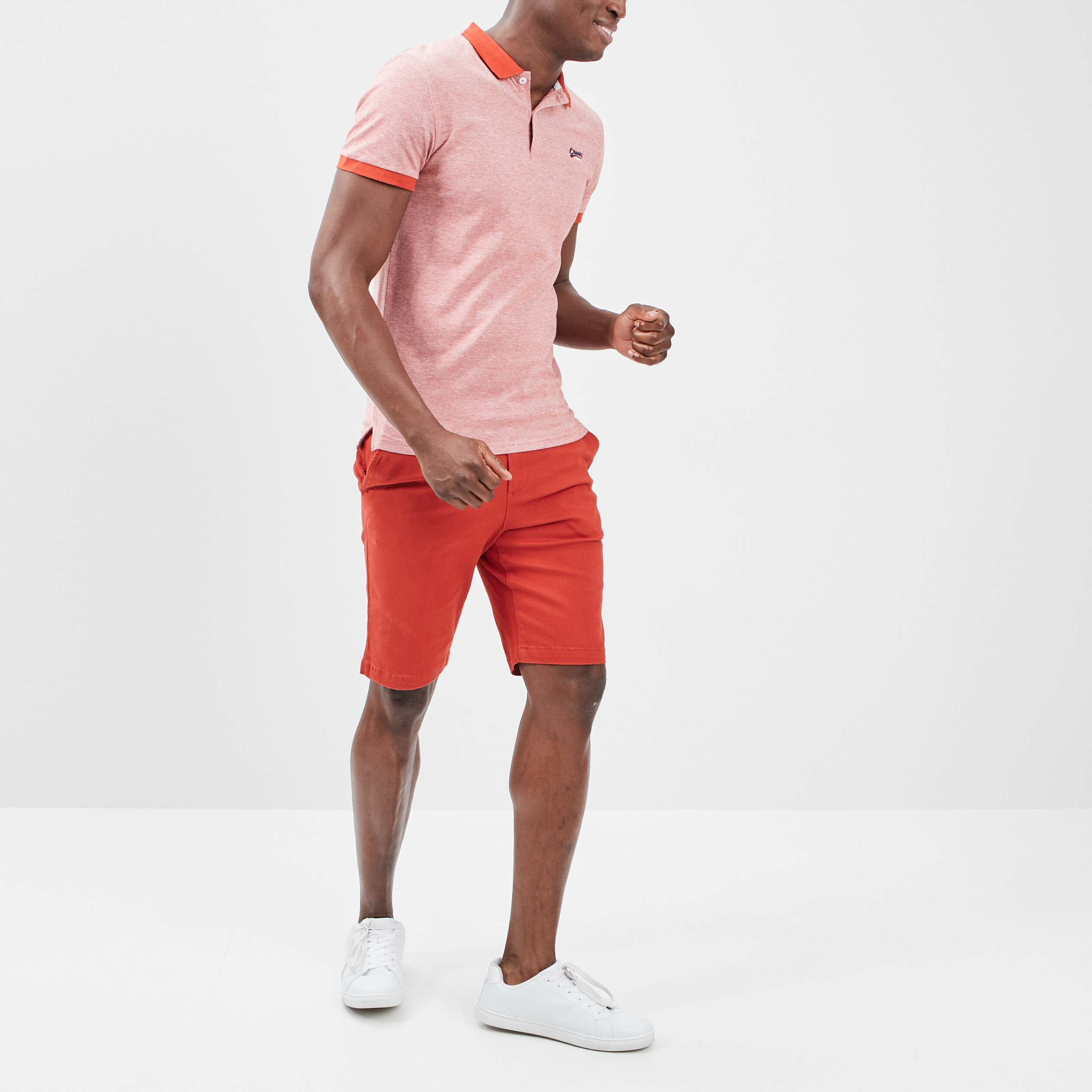 Polo manches courtes Creeks rouge homme | La Halle