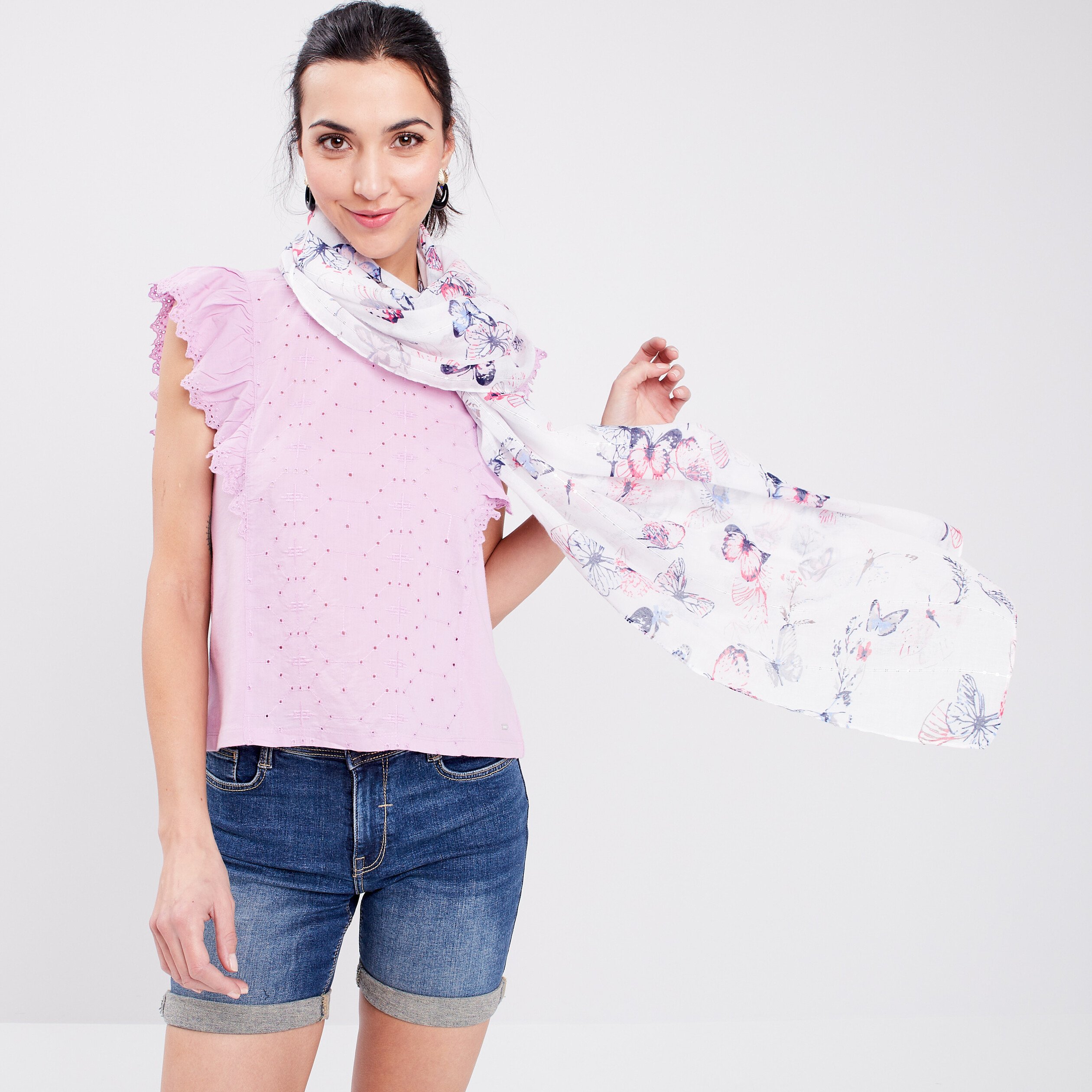 Foulard blanc femme | La Halle
