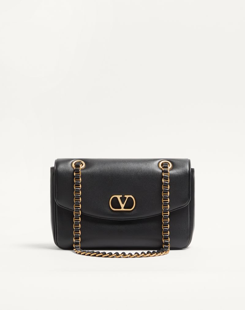 Bolsa Valentino Garavani Djuna com corrente média em couro napa