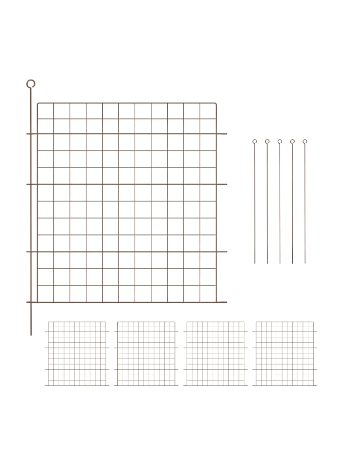 relaxdays 5 x Teichzaun in Braun - (B)75 x (H)78 cm günstig kaufen onesize
