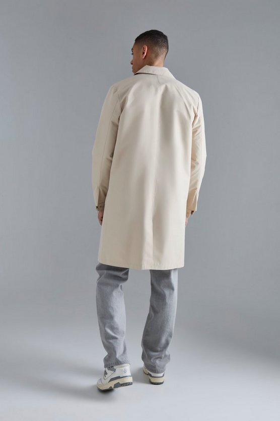 Mittellange Regenjacke mit Taschen-Detail