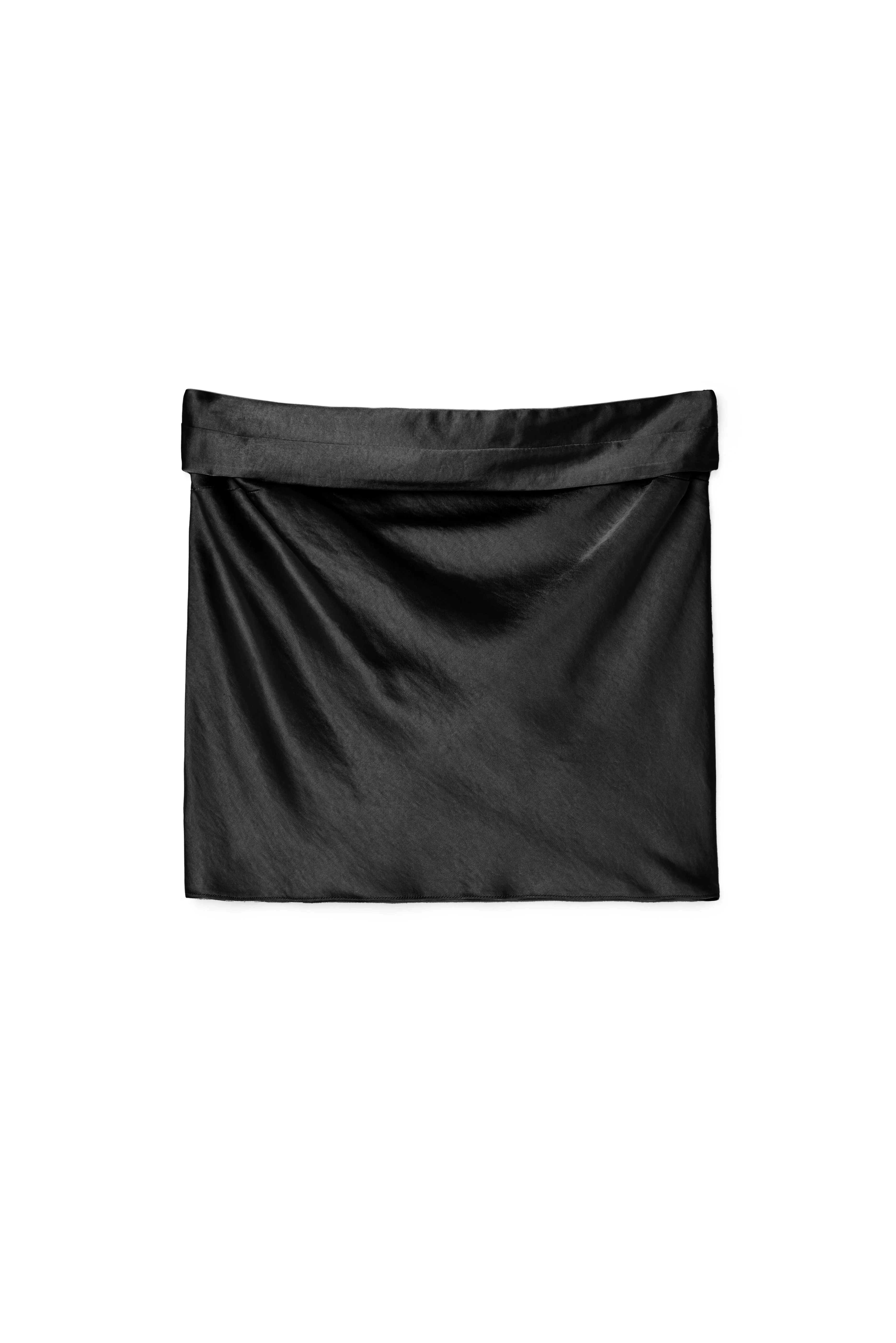 Satin Bandeau-Oberteil mit Faltenmuster