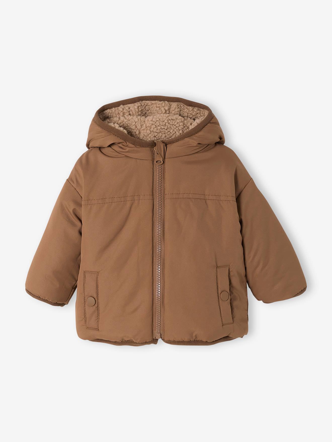 Blouson réversible bébé avec capuche beige