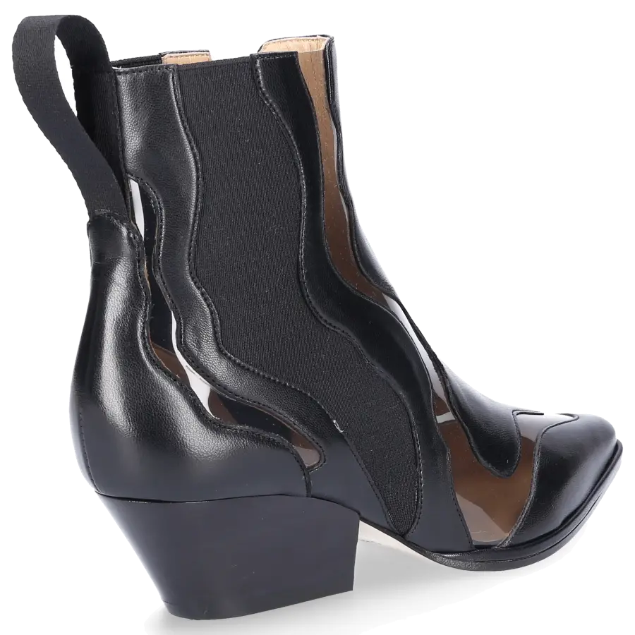 Sergio Rossi - Chelsea Boots A82880 Glattleder PVC schwarz - schwarz