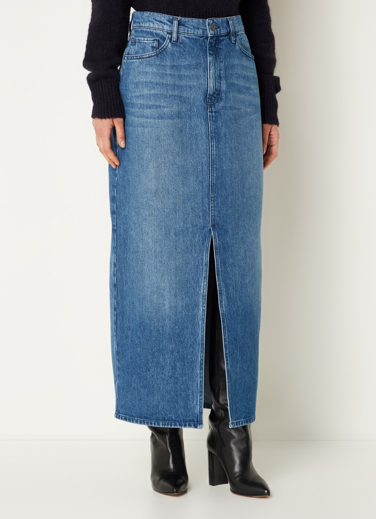 by-bar Sis Maxi-Jeansrock mit Seitentaschen und Schlitz
