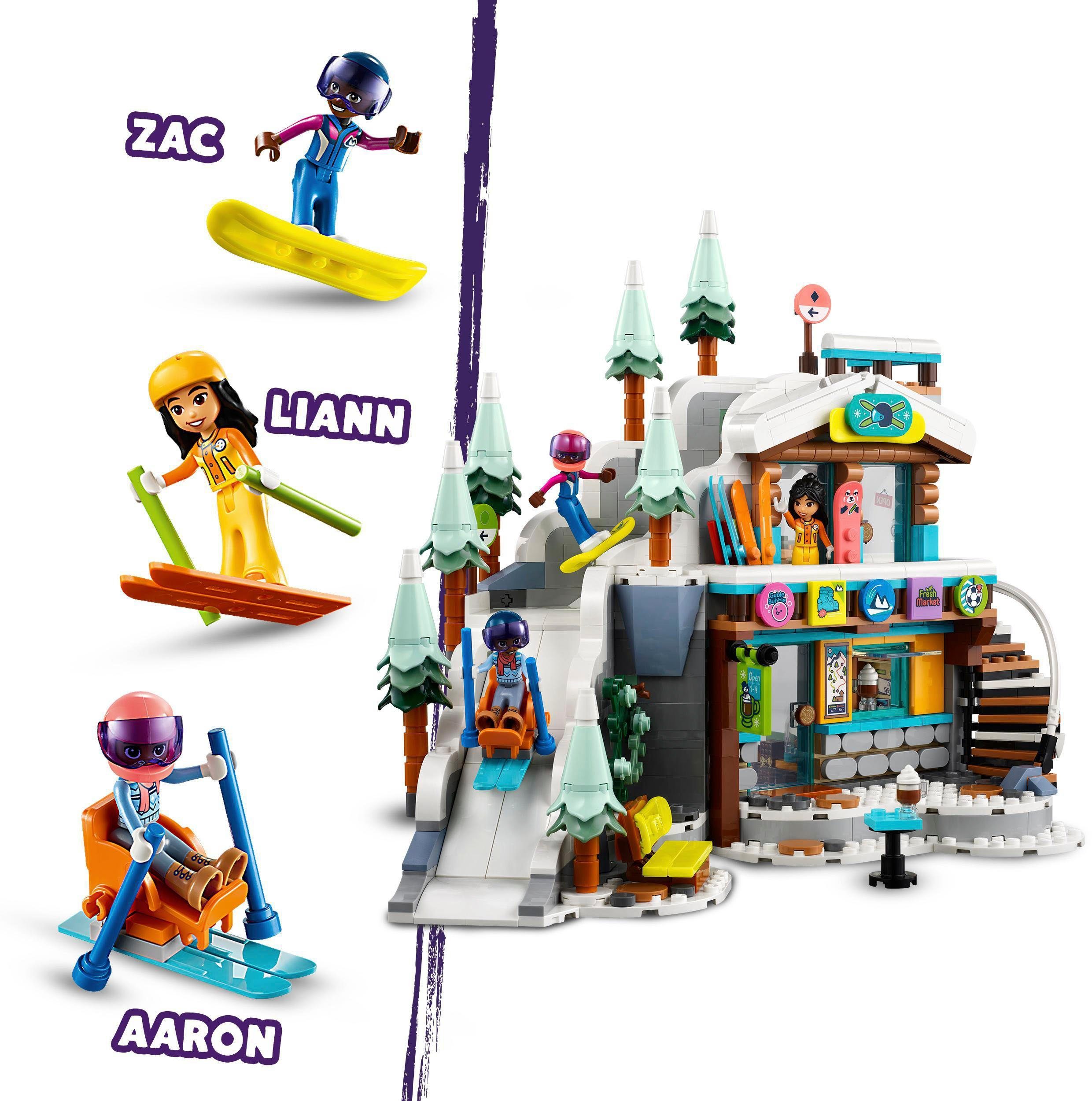 LEGO® Konstruktionsspielsteine Skipiste und Café (41756), LEGO® Friends, (980 St), Made in Europe