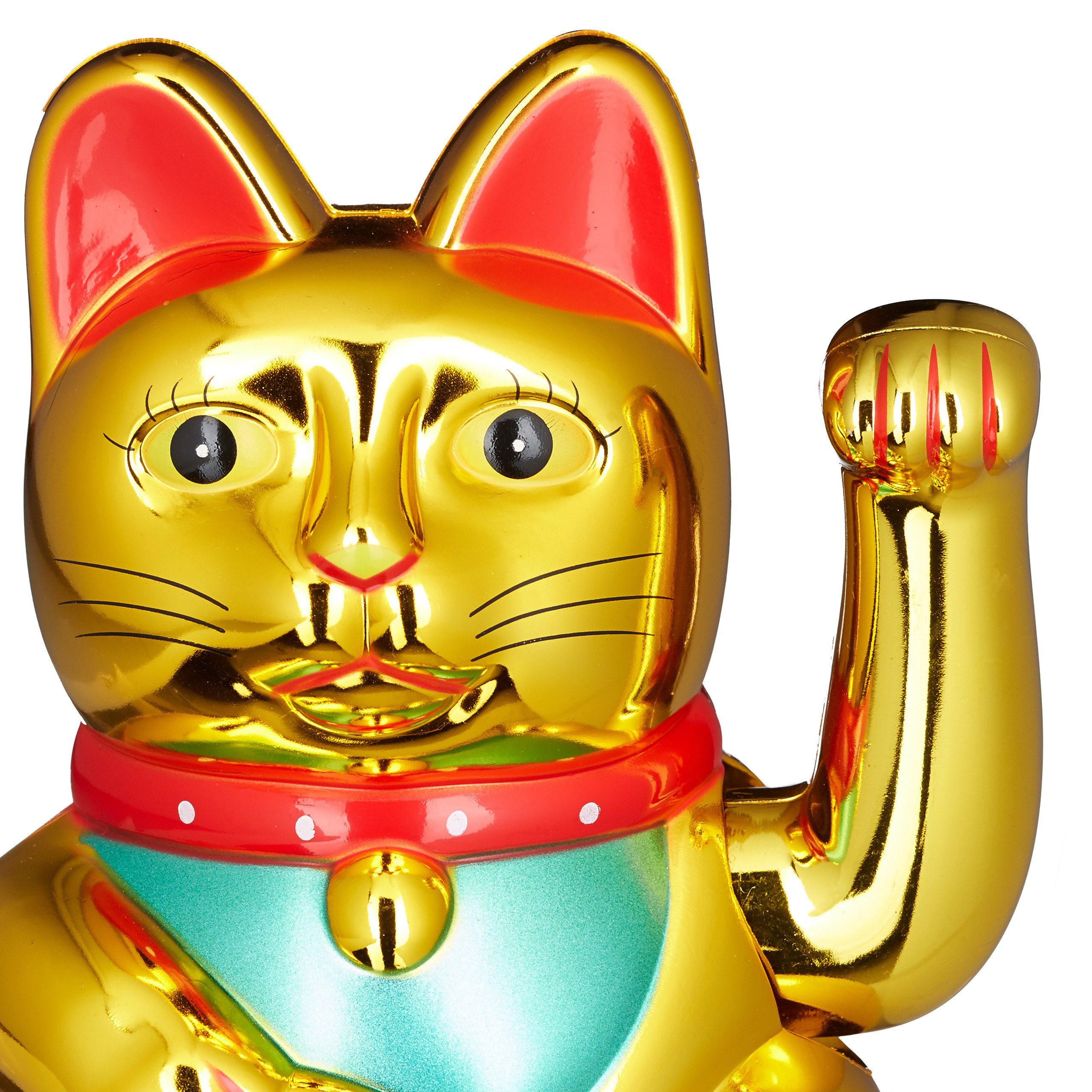 relaxdays Winkekatze Maneki Neko Winkekatze 16 cm