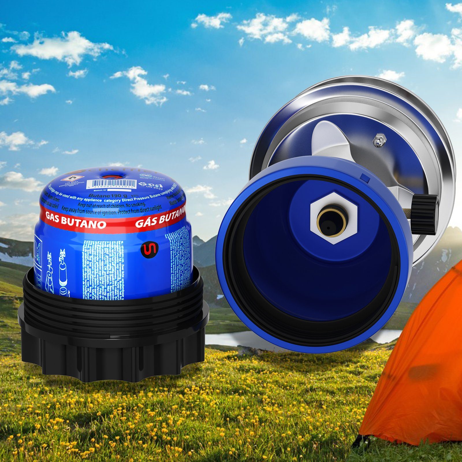 HOMELUX Gaskocher Campingkocher Camping Gaskocher Kohleanzünder für Outdoor, für Camping, Picknic oder Wanderungen