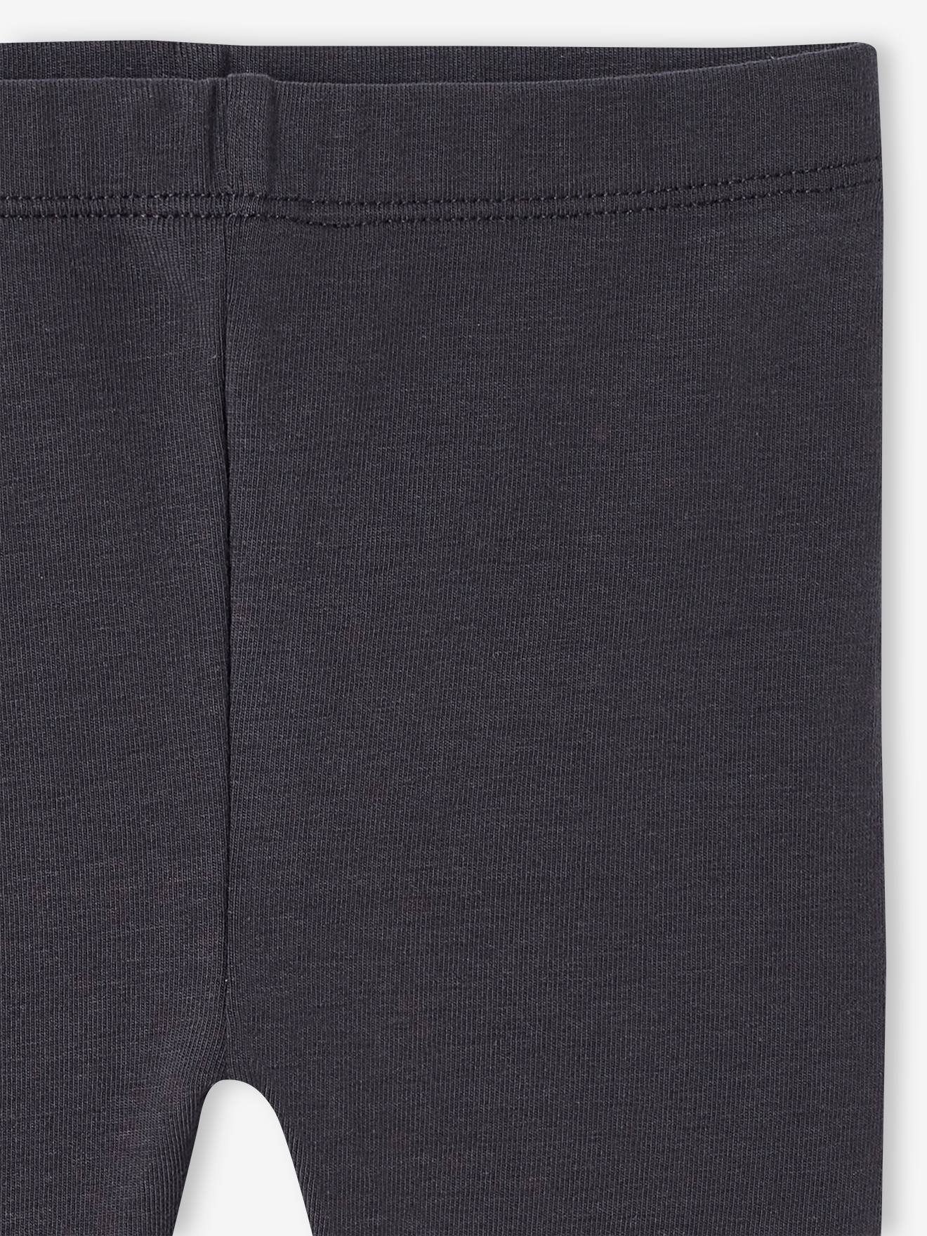 Lot de 2 leggings longs bébé fille BASICS gris chiné