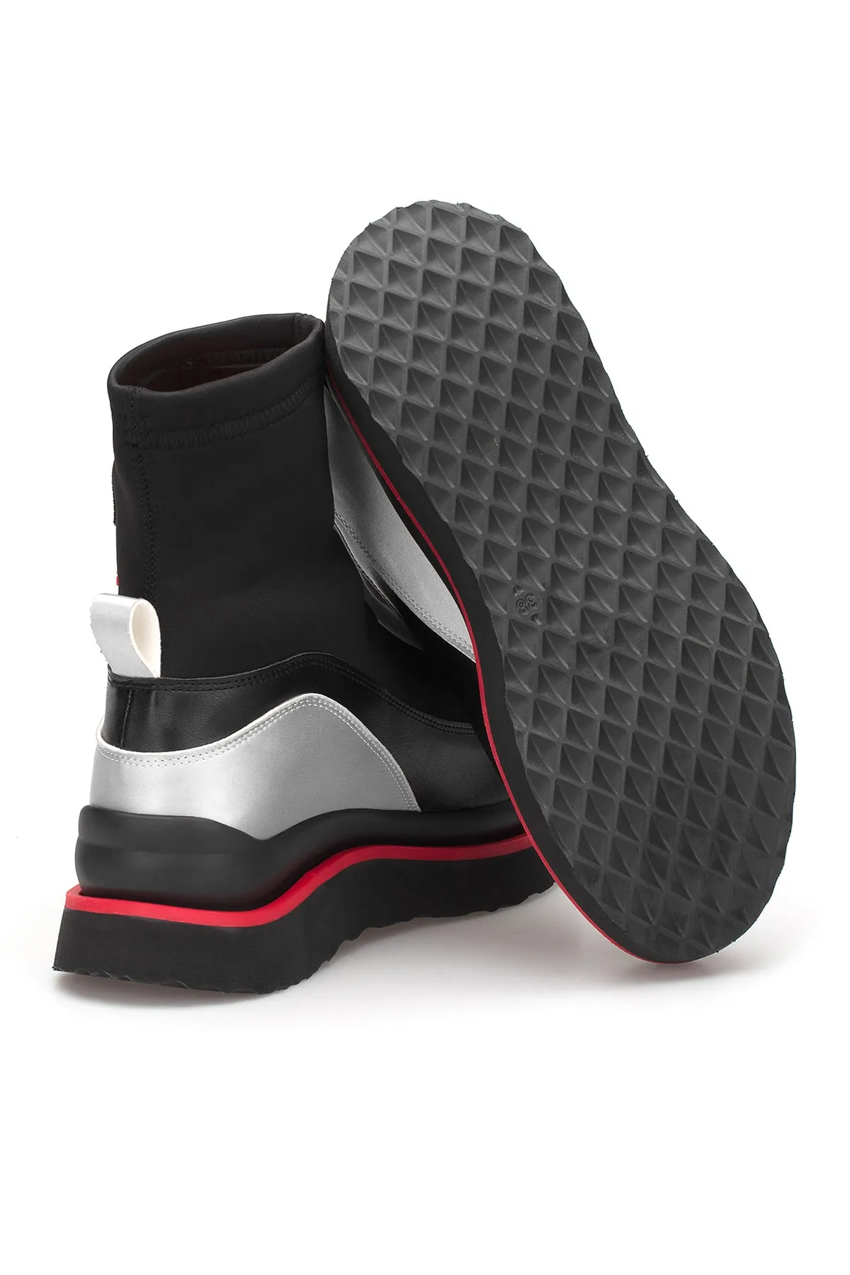 DARK SEER  Schwarze rote Damenstiefel