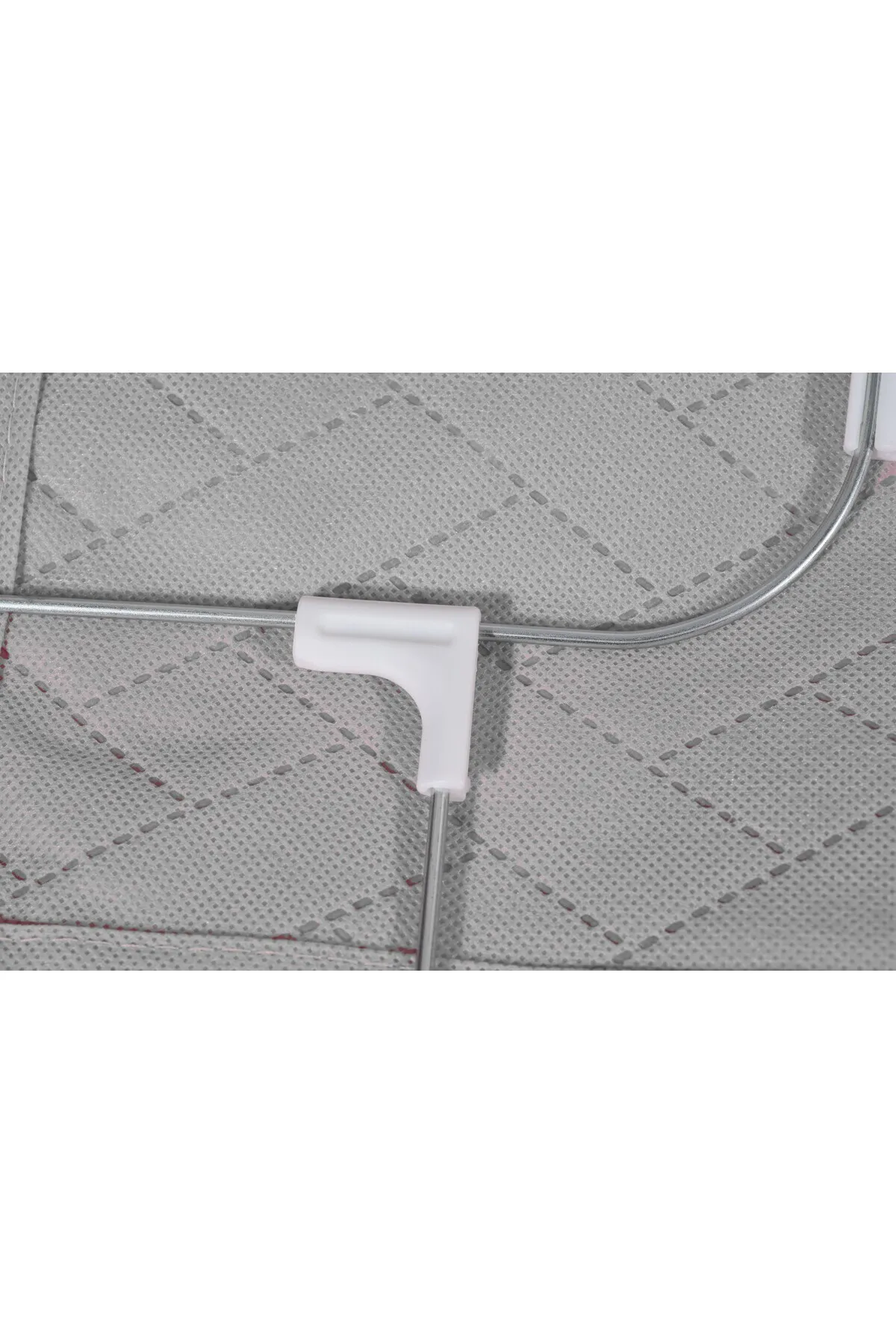 Seryat  1 Stück graue, gesteppte Organizer-Box mit Stahlrahmen und Fenster, Aufbewahrungstasche, Draht-Aufbewahrungstasche, 40 x 50 x 30 cm, Pullover-Aufbewahrungstasche