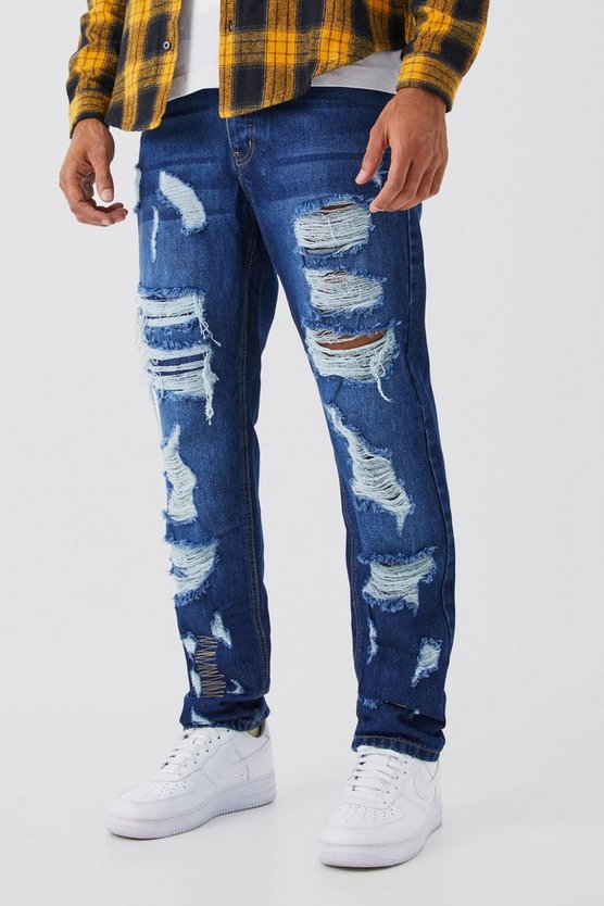 Gerade Jeans mit Rissen