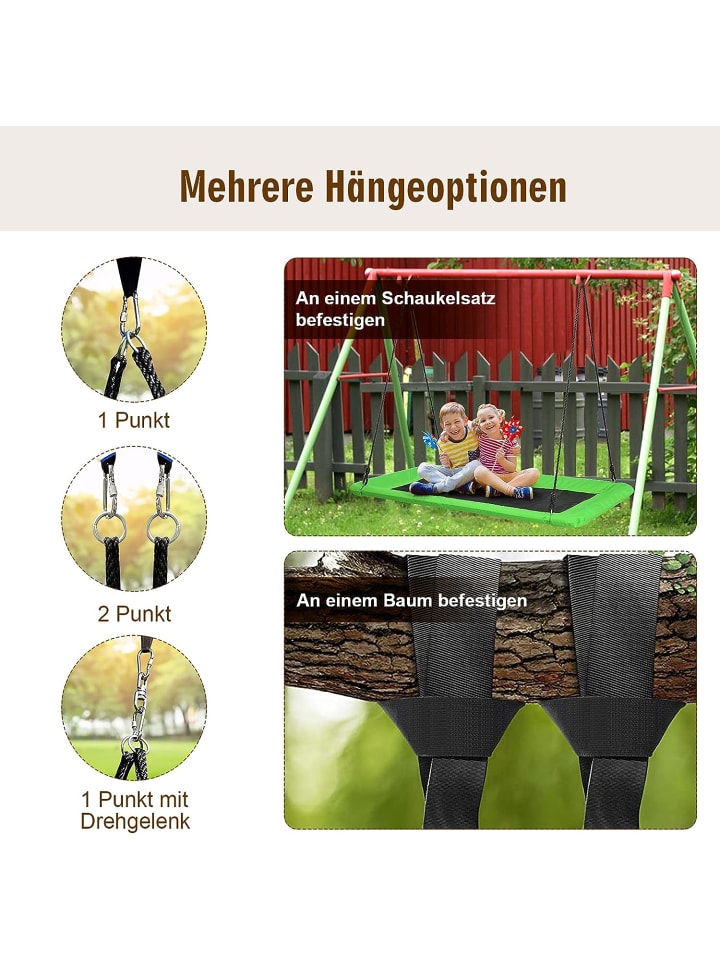 COSTWAY Nestschaukel in Grün günstig kaufen 150 x 80 cm