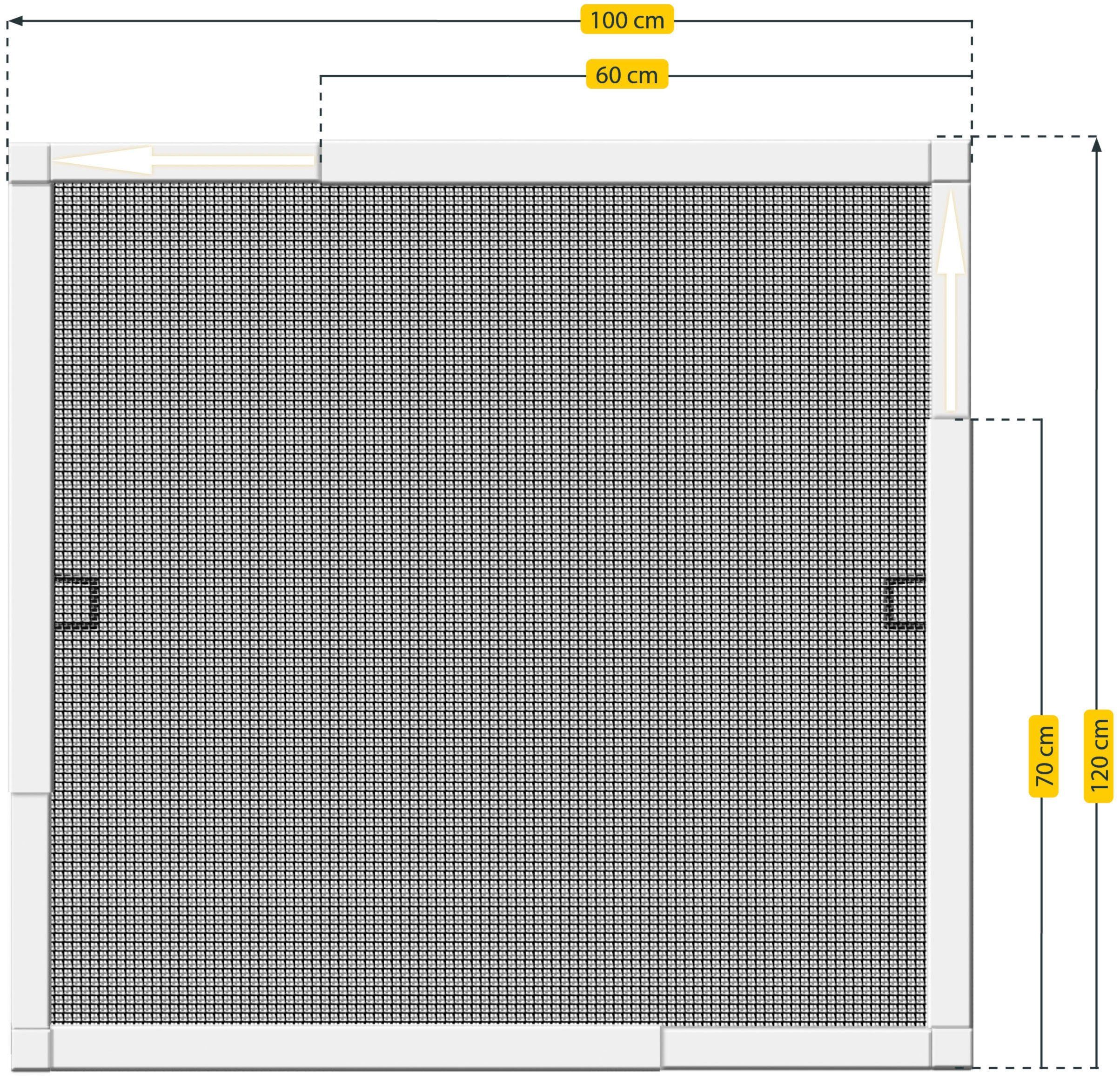 SCHELLENBERG Insektenschutz-Fensterrahmen Telescope, ausziehbarer Insektenschutz-Rahmen, für Fenster bis max. 100 x 120 cm, weiß, 70082