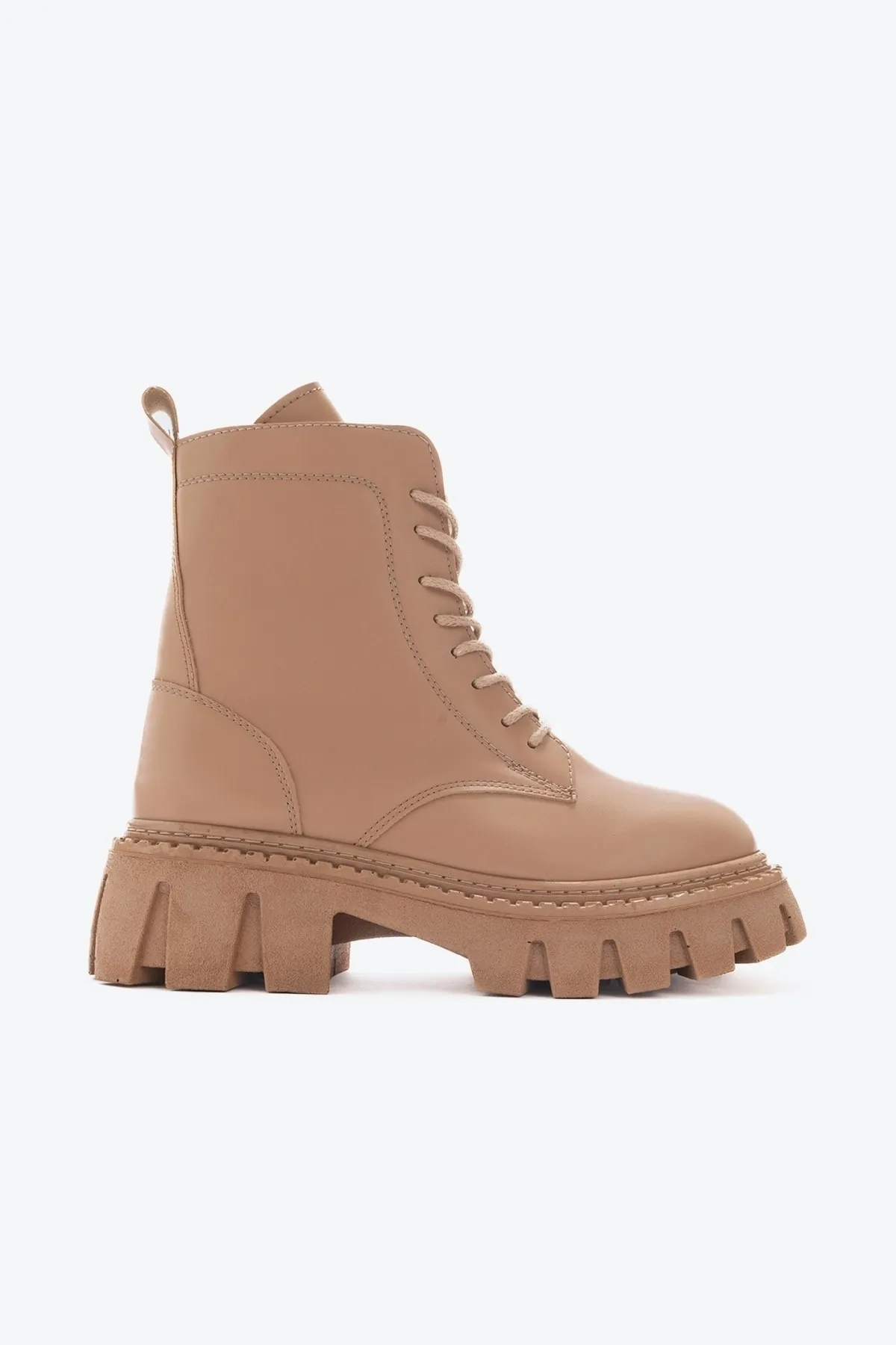 LuviShoes  Tool Dunkelbeige Damenstiefel