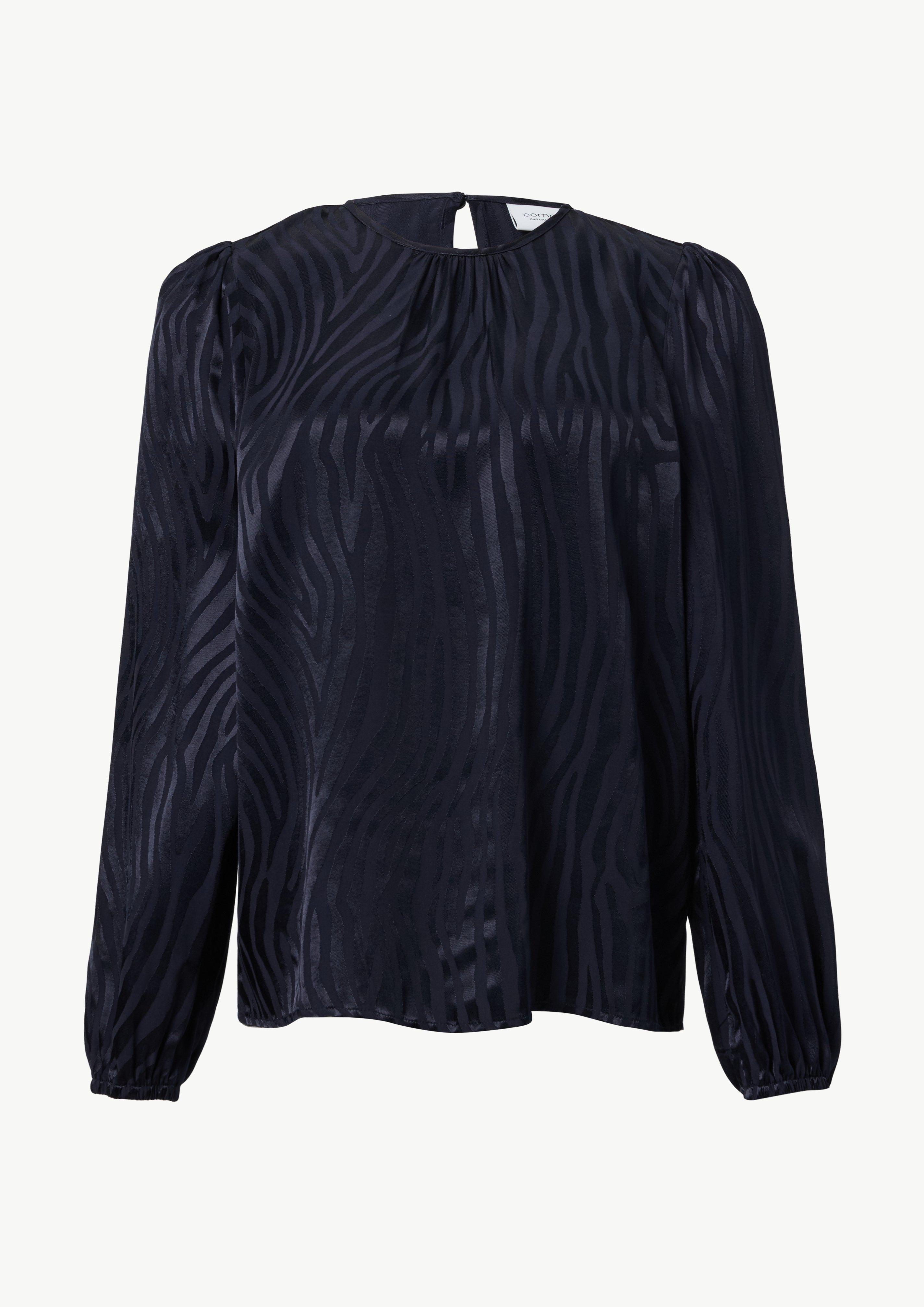 Blusenshirt aus Viskose - tiefblau