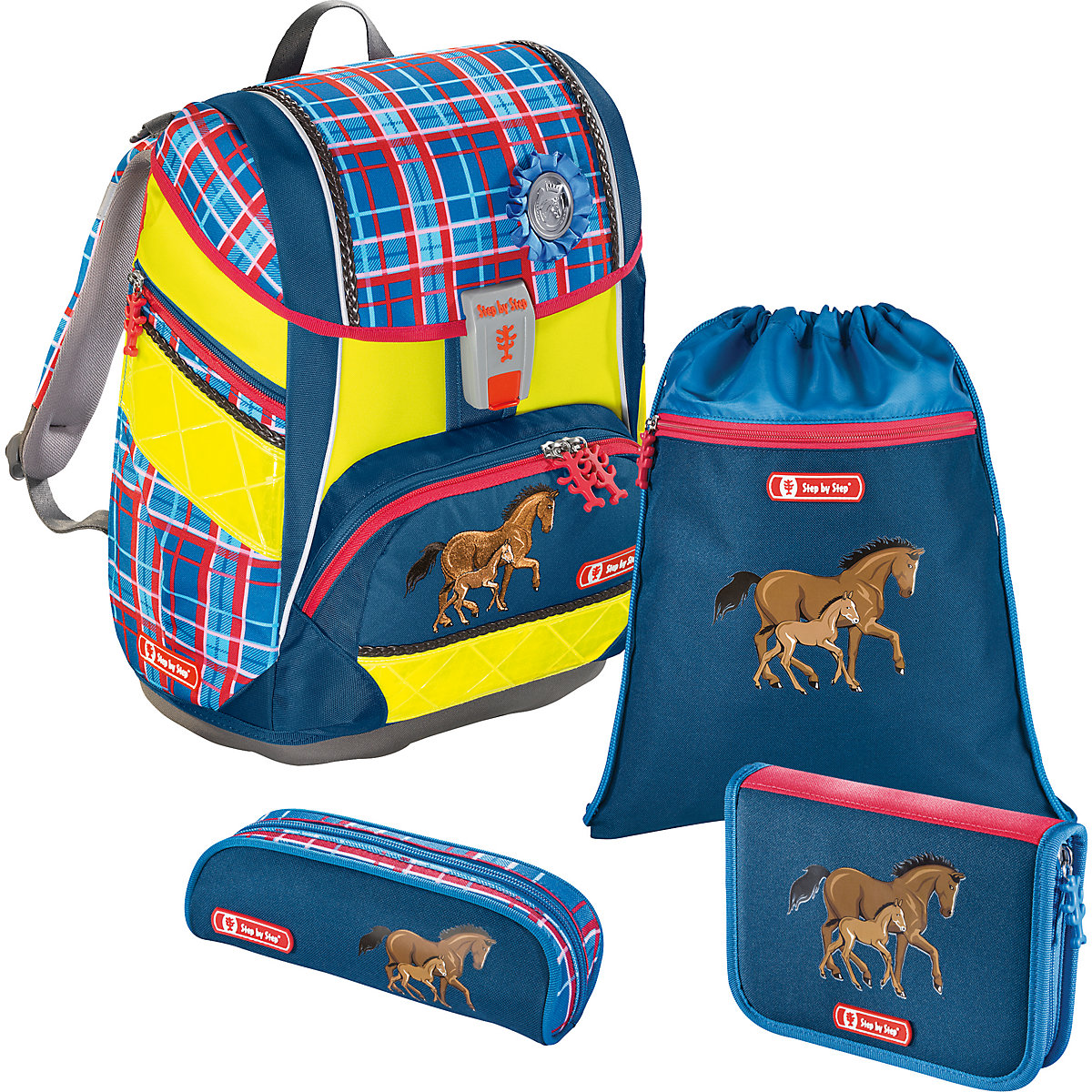 Schulranzenset 2IN1 DIN Horse Family, 4-tlg. (Kollektion 2018)