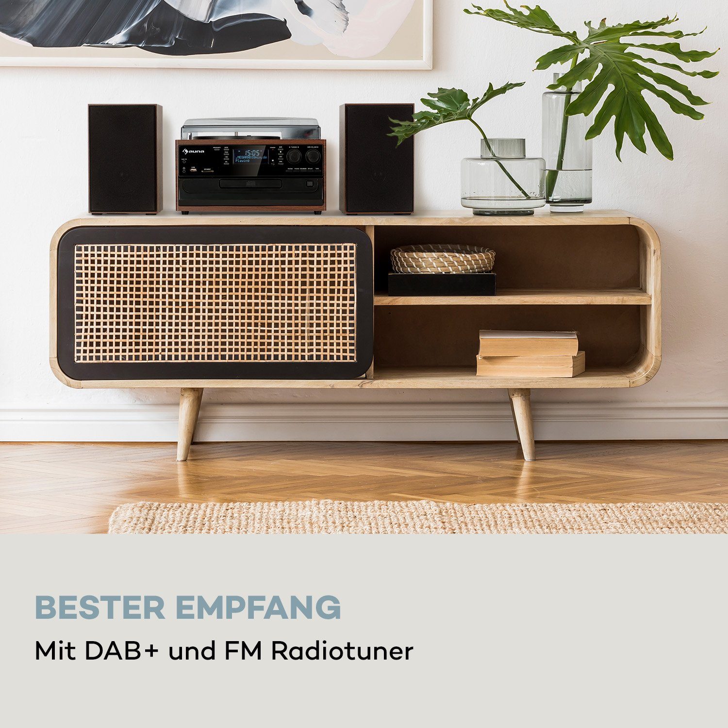 Auna Connect System Stereoanlage (FM und DAB+ Radiotuner)