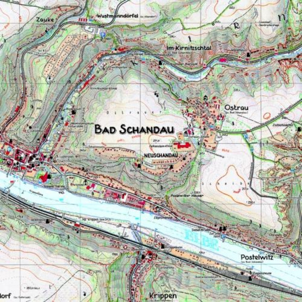 Bad Schandau und Umgebung 1 : 10 000 - Wanderkarte